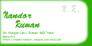 nandor ruman business card